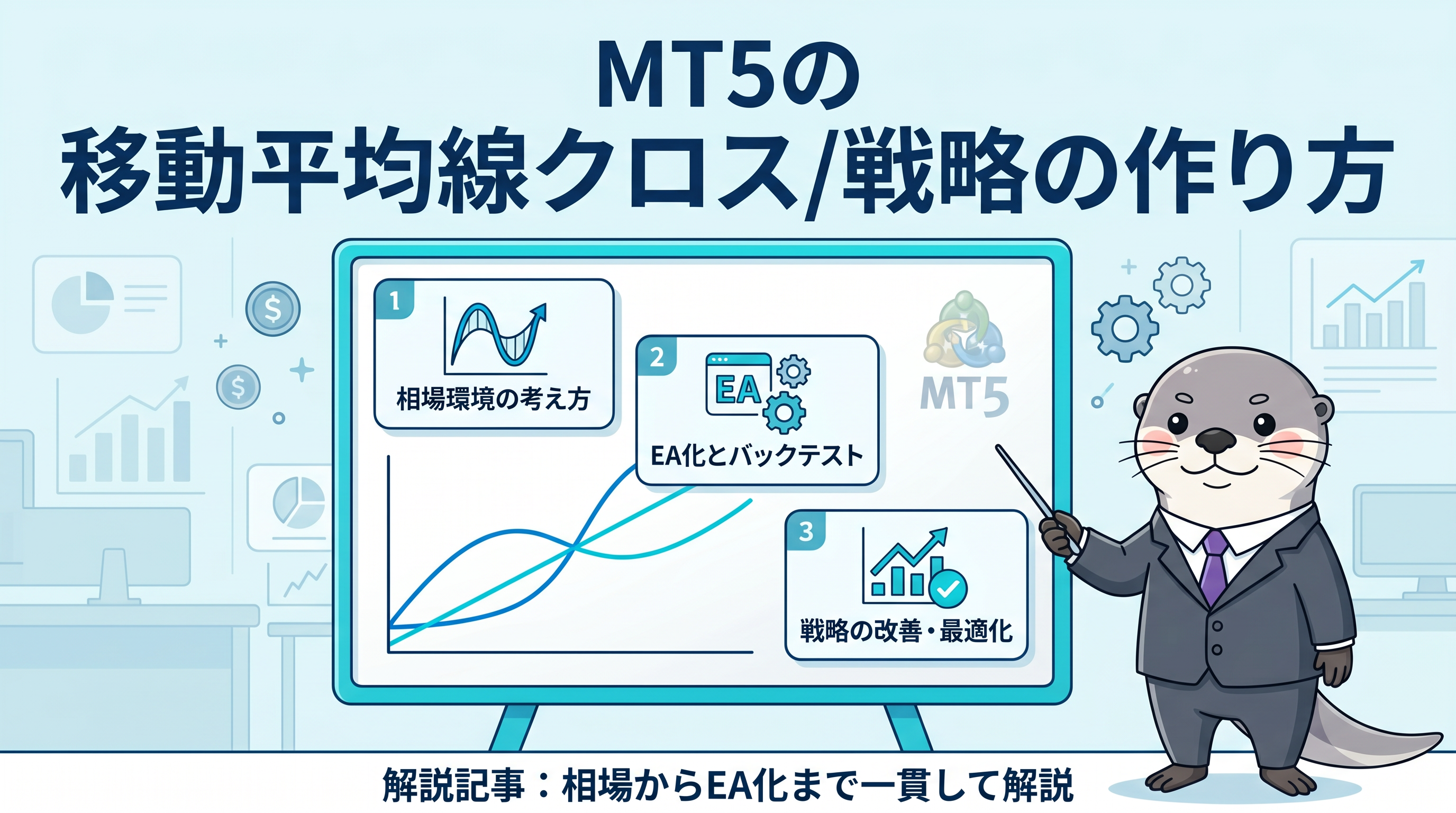 MT5の移動平均線クロス戦略の作り方のカバー画像